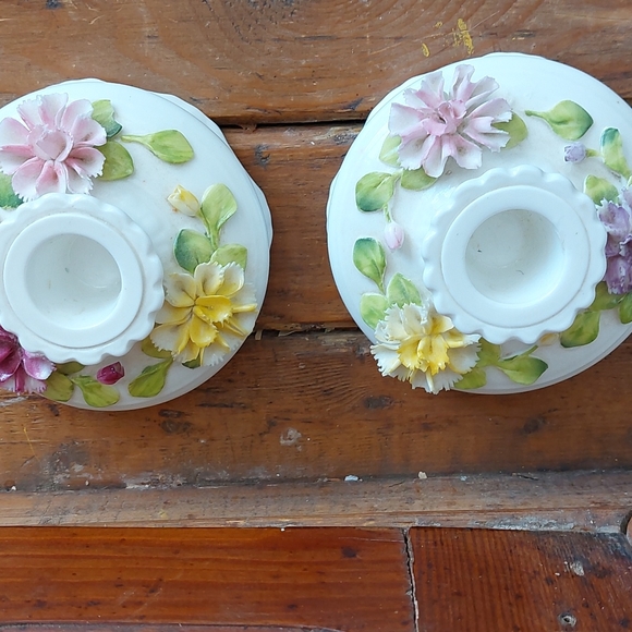 Vintage "Coalport" Bone china candle holders 2/50$ - Picture 2 of 2